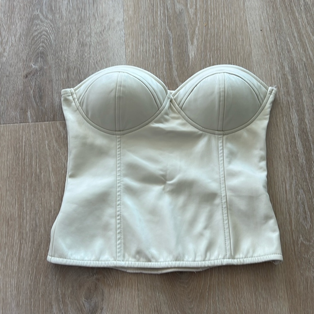 Jluxlabel bustier top vegan leather size small